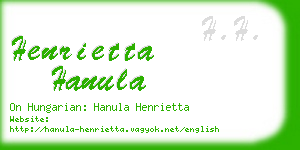 henrietta hanula business card